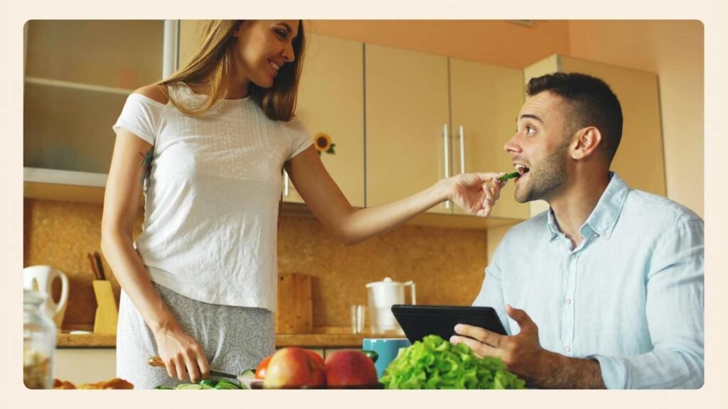 A warm image representing healthy habits in a mature relationship