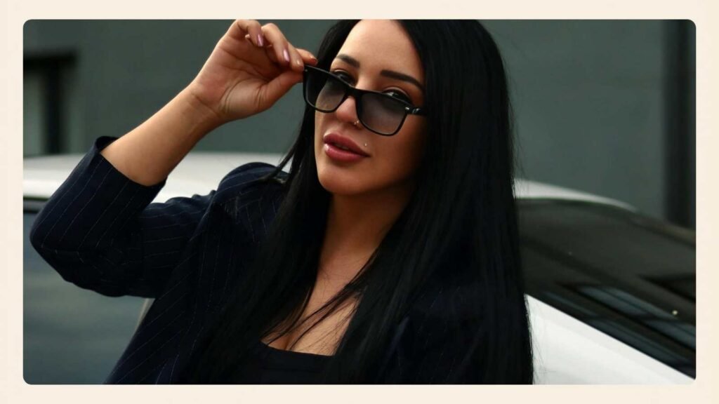 A confident woman representing natural charm and grounded attraction